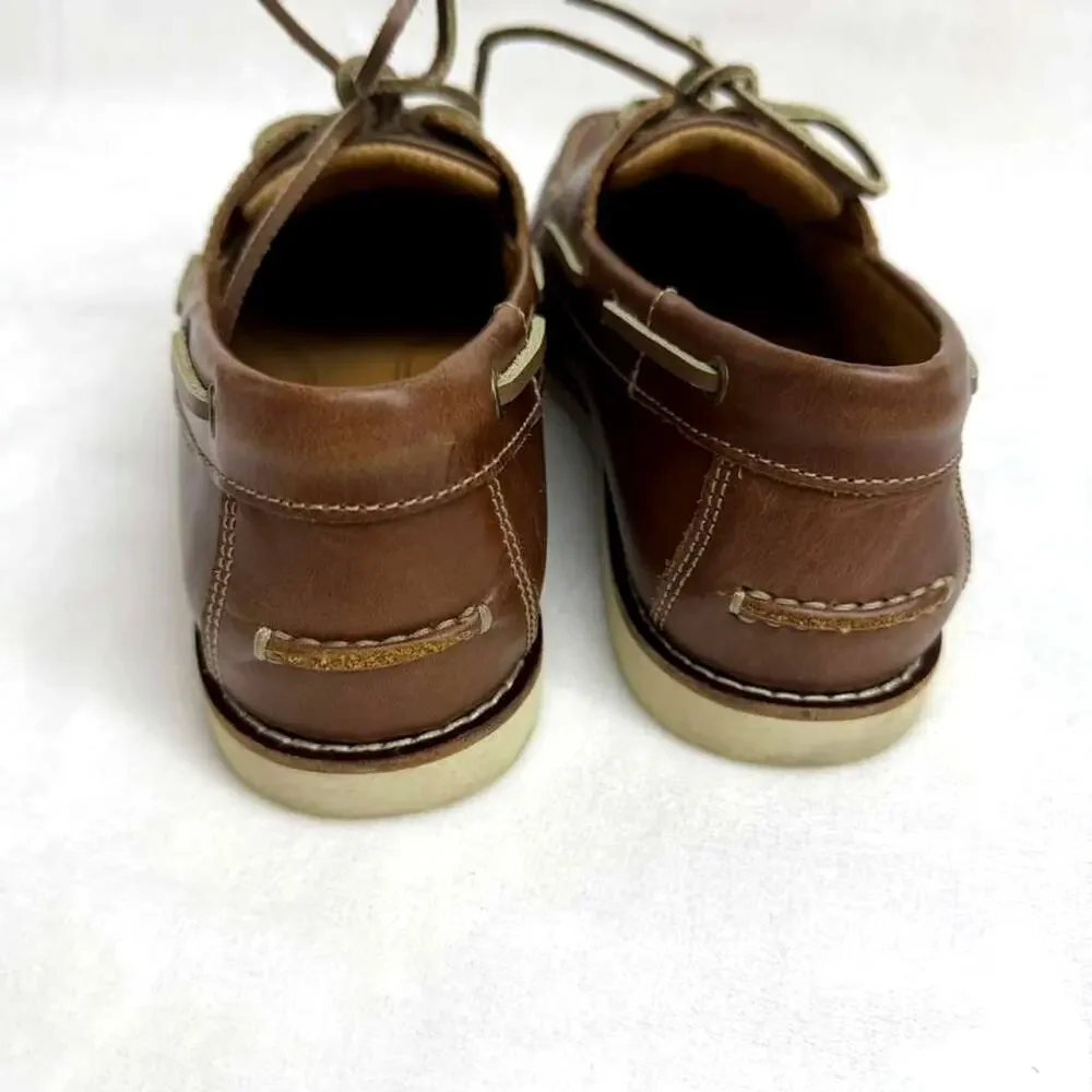 Vionic Lloyd Boat Shoes Oxfords Mens Brown Leather Casual Ortho Comfort sz 7